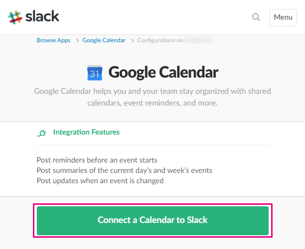 slackでgoogleカレンダーと連携