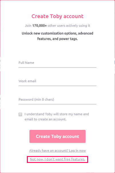 Tobyのユーザー登録