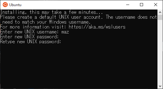Ubuntuのユーザー名とパスワード設定