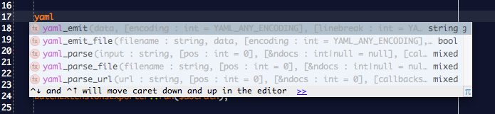 PHPStormでYaml関数補完