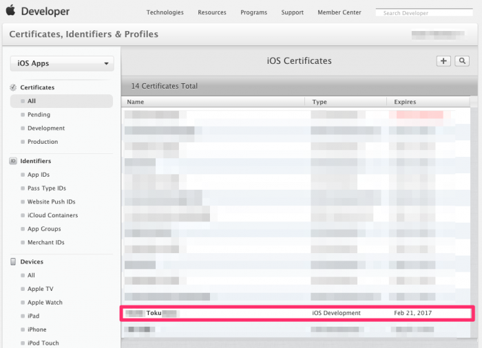 iOS Certificates Apple Developer