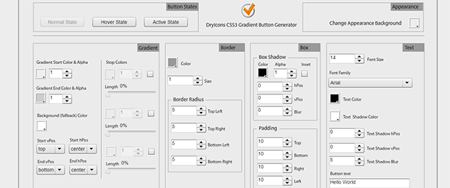 CSS3 Linear Gradient Buttons Generator