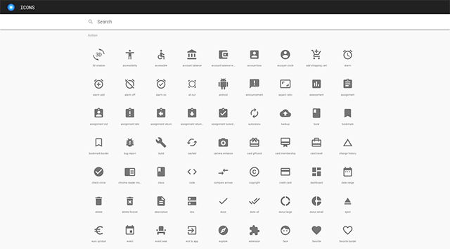 マテリアルアイコン／Material Icons