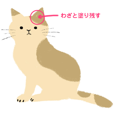 Photoshopで猫のイラストを描く