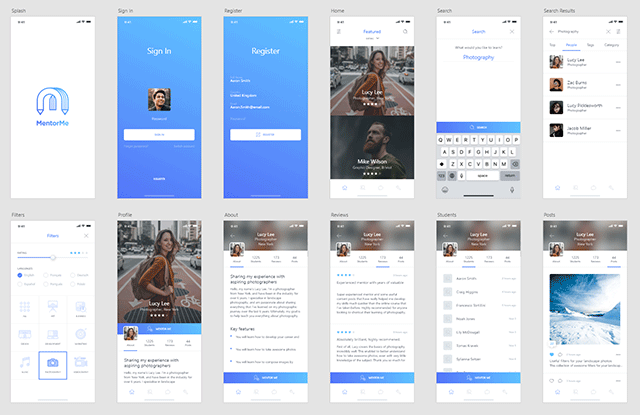 MentorMe UI Kit for Adobe XD