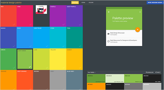 カラーパレットジェネレーターMaterial Palette