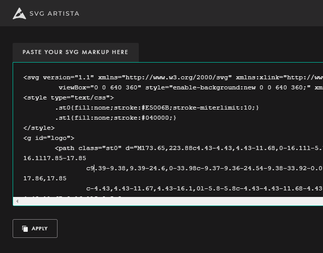 SVGコードの貼り付け