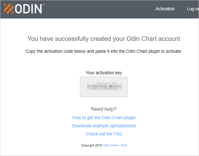 ODIN ChartのActivation Key